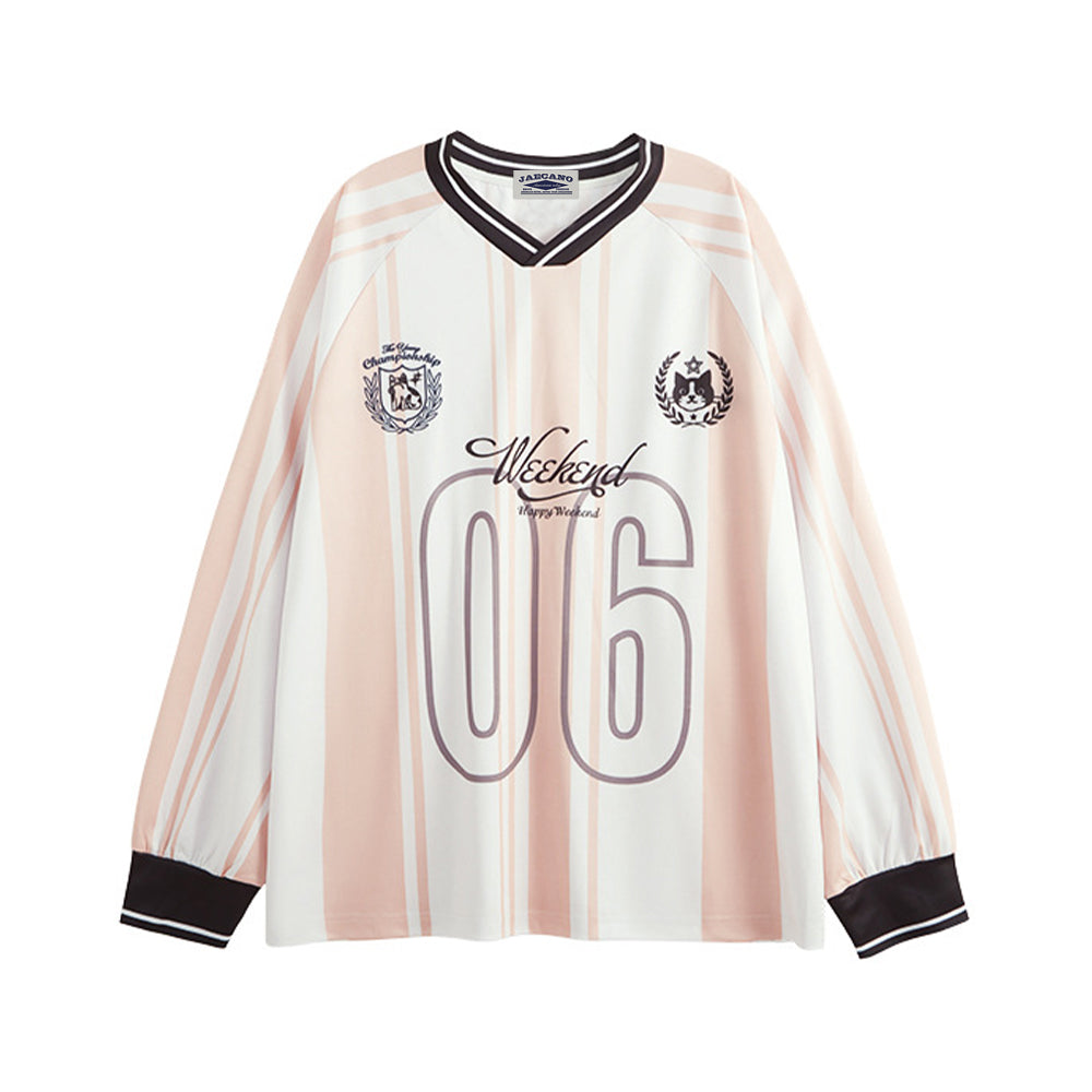 復古豎條紋長袖