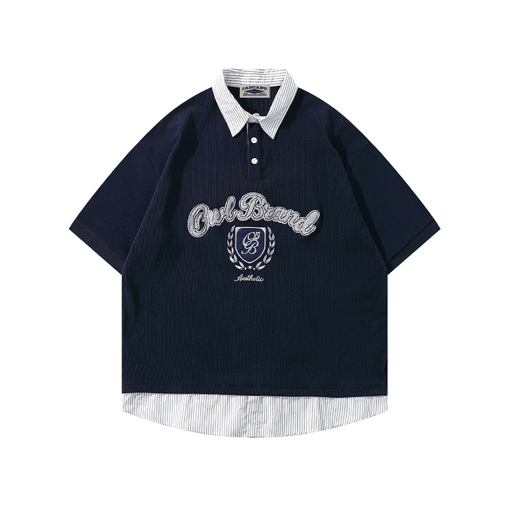 假兩件翻領短袖