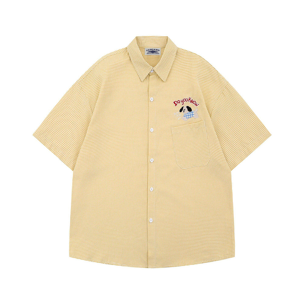 Cute embroidered short-sleeved shirt