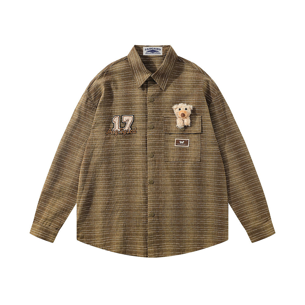 復古卡通情侶長袖襯衫