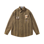 復古卡通情侶長袖襯衫