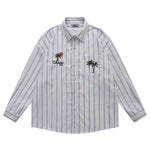 復古刺綉條紋襯衫