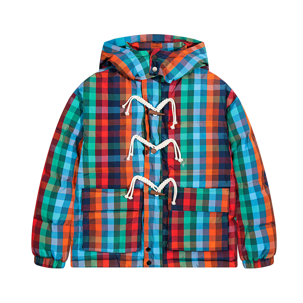 Contrast color plaid jacket