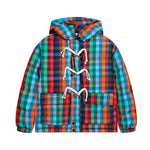 Contrast color plaid jacket