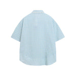 Solid color plaid short sleeve shirt