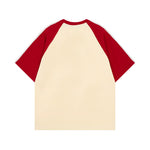 레트로 콘트라스트 프린트 반소매