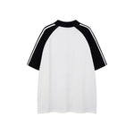 레트로 콘트라스트 프린트 반소매