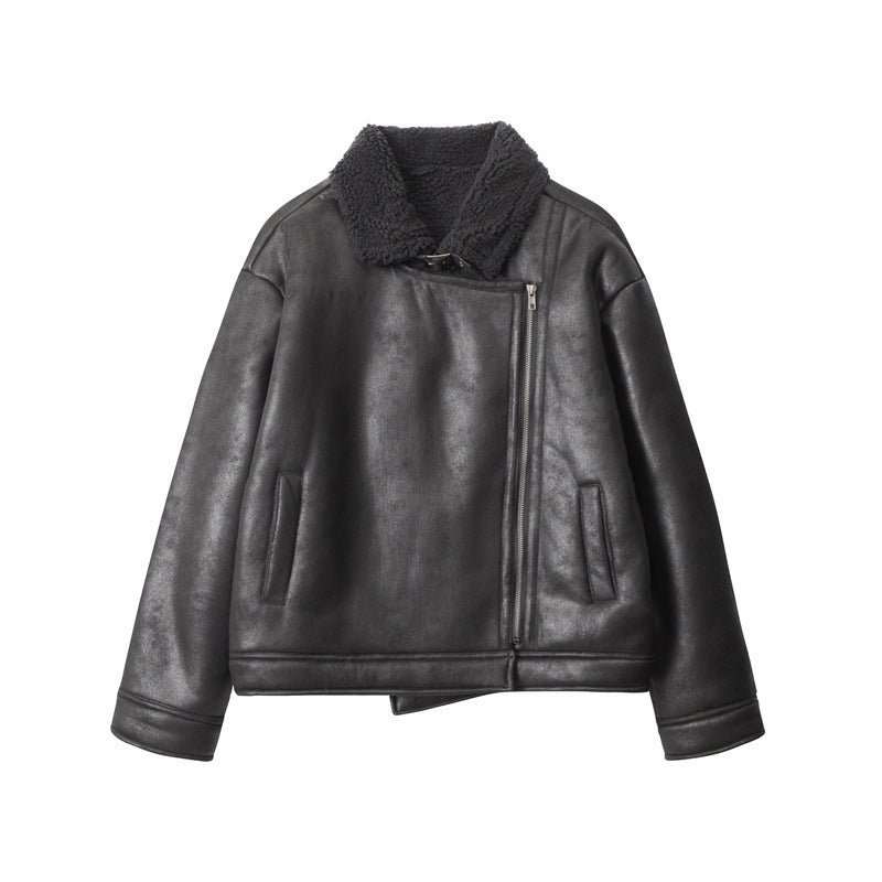 Retro lamb wool padded jacket