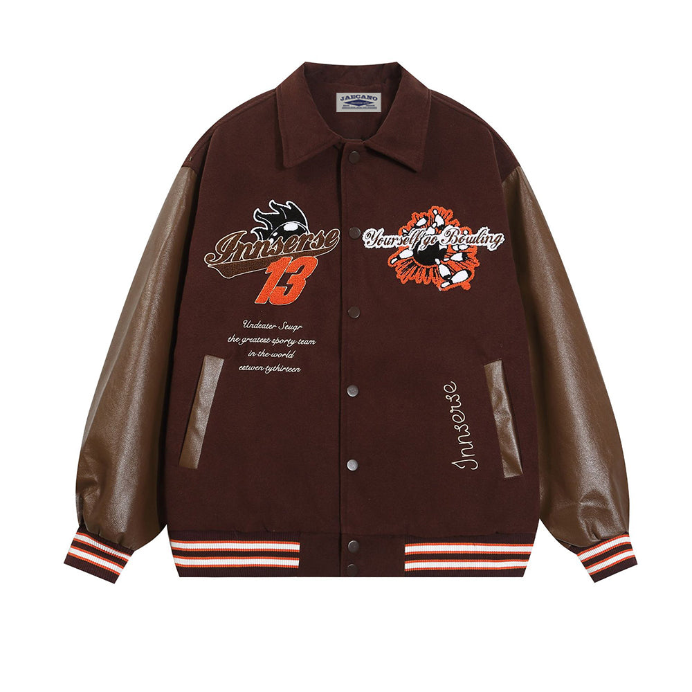 Spliced fun cartoon lapel baseball uniform