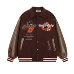 Spliced fun cartoon lapel baseball uniform