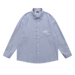 復古字母刺綉條紋襯衫