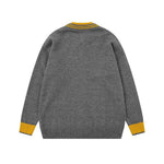 대비색 크루넥 스웨터