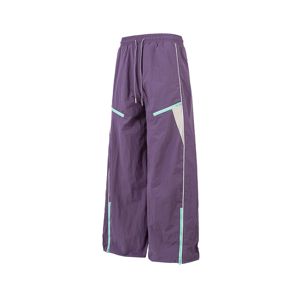 Panelled straight-leg casual trousers