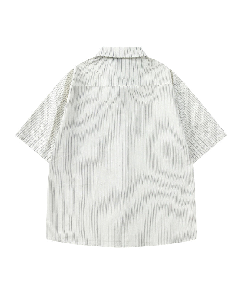 Casual striped short-sleeved shirt