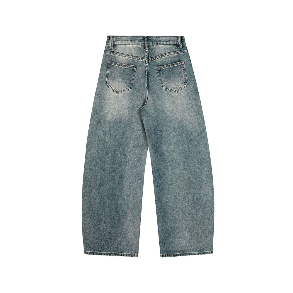 復古個性牛仔長褲