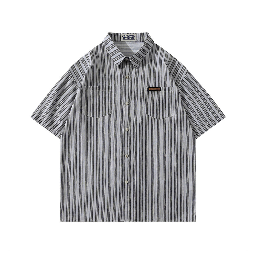 Striped short-sleeved shirt