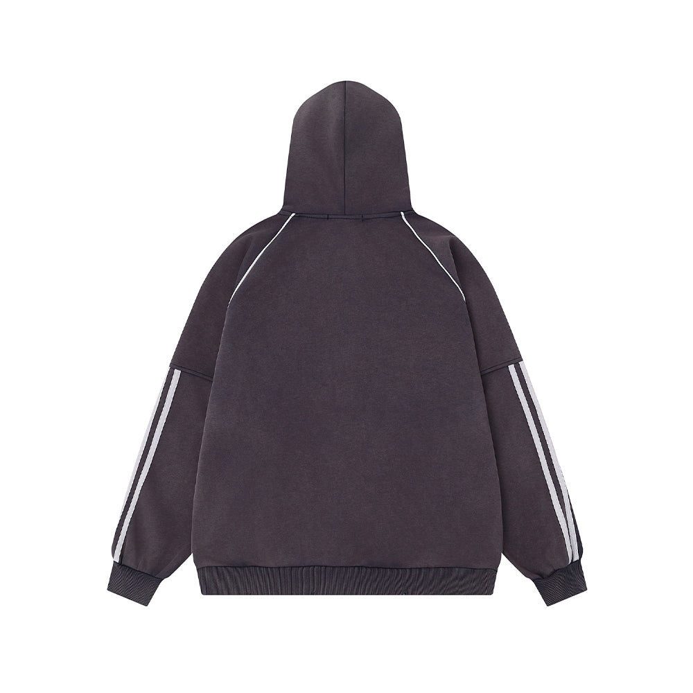 Distressed Star Hooded Sweatshirt Jacket