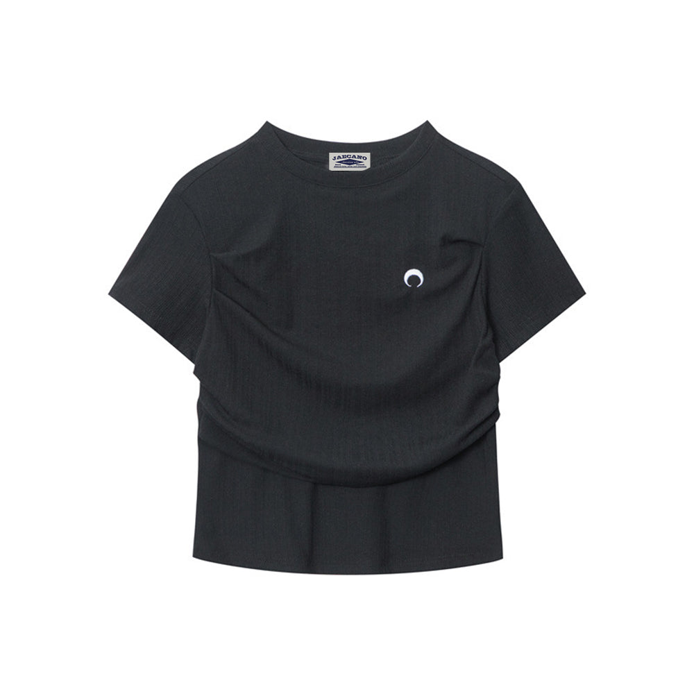 American retro solid color all-match short sleeves (women's)