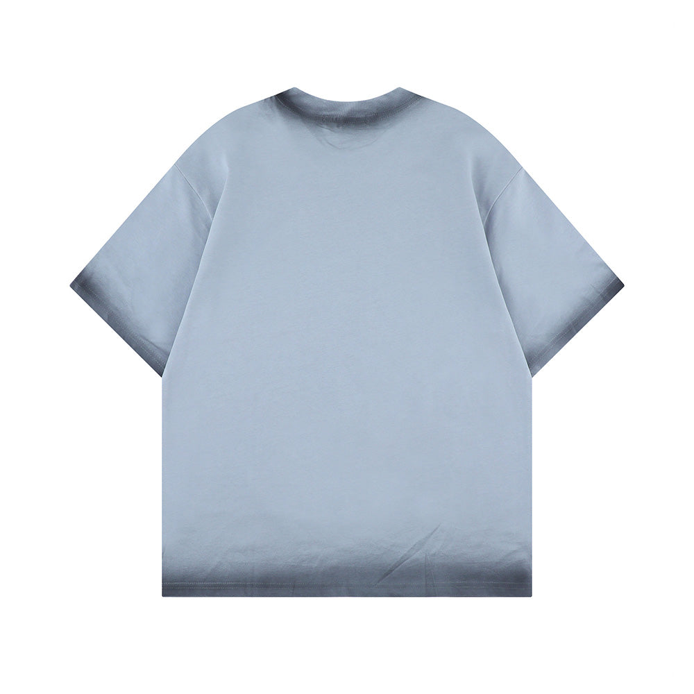 레트로 스트리트 프린트 반소매