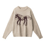 Crew neck loose knit sweater