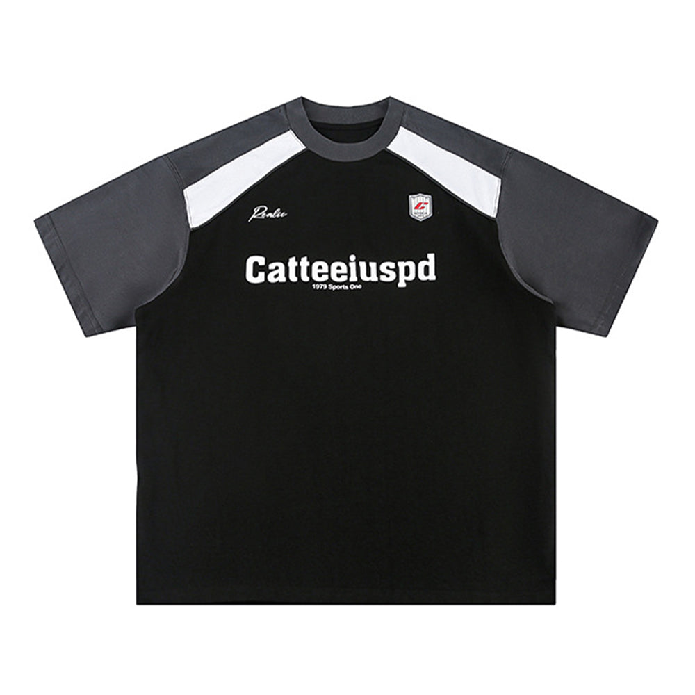 Colorblock loose short sleeves