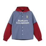 레트로 페이크 투피스 체크 무늬 코트