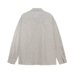 Fake two-piece cape striped long-sleeved shirt