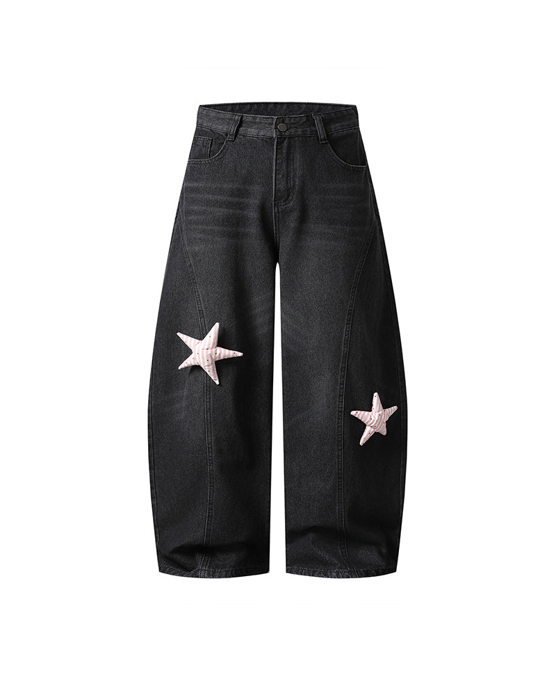 Distressed Embroidered Jeans