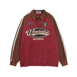 復古做舊撞色拼接長袖