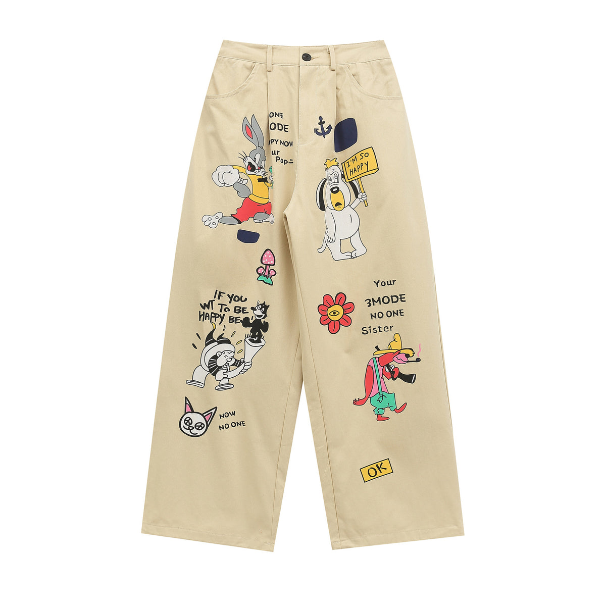 Cute cartoon casual pants