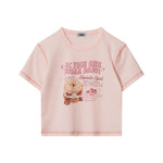 귀여운 탑스티치 짧은 소매