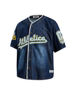 Retro denim short-sleeved shirt