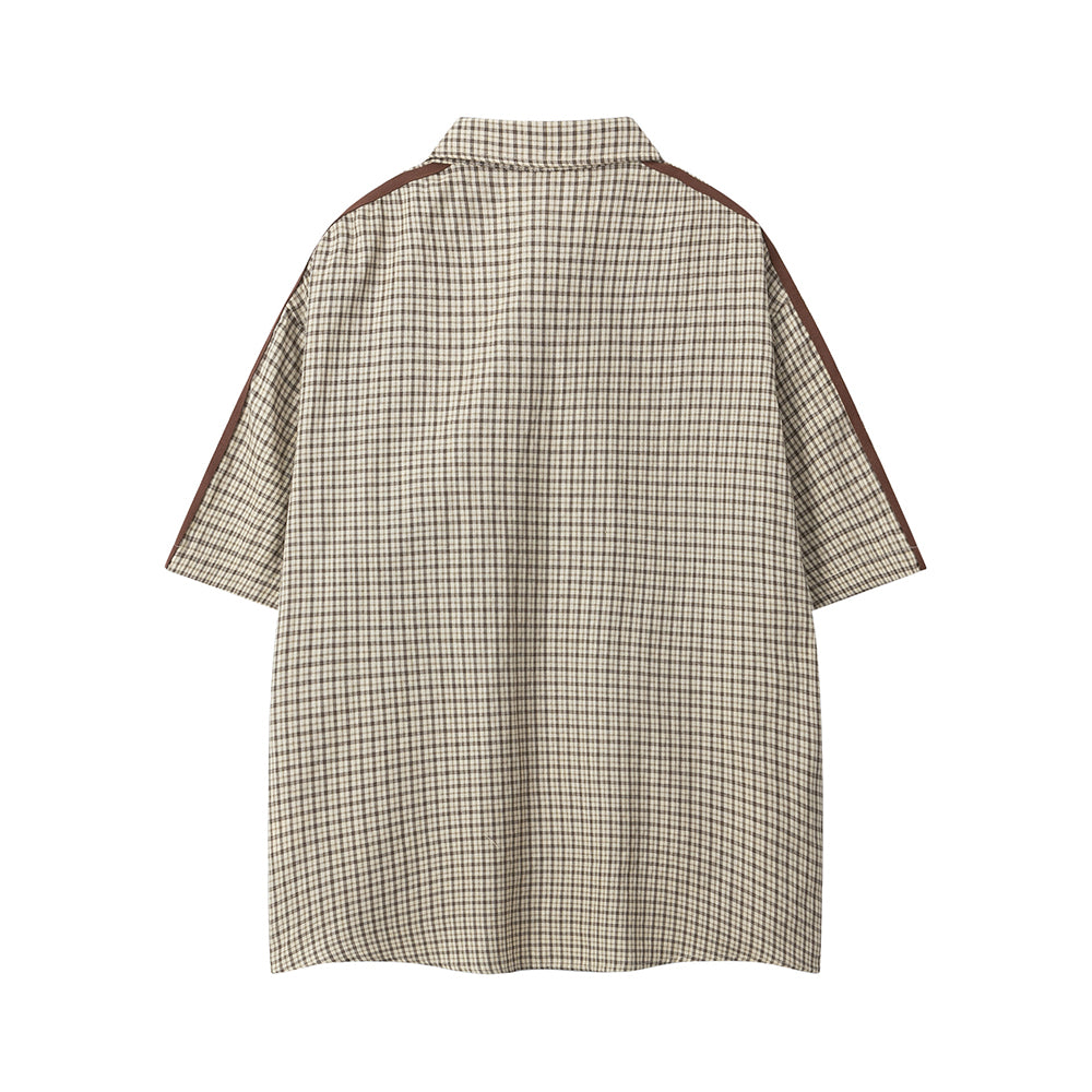 Vintage check short-sleeved shirt