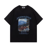 레트로 프린트 맞춤형 반팔