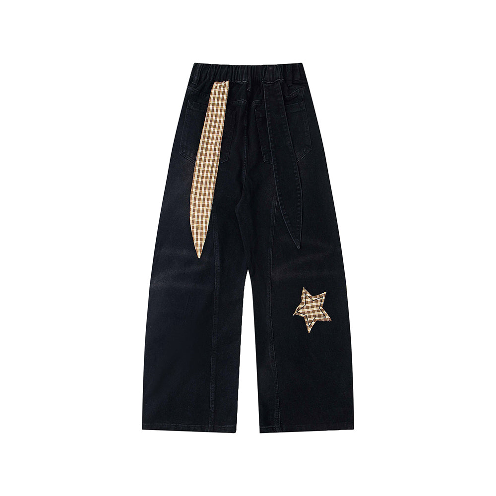 Star patch casual jeans