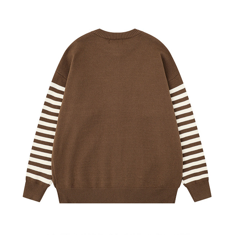 Color-blocked striped puppy sweater