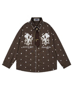 Star-patterned long-sleeved shirt