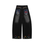 Washed straight jeans