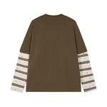 Cartoon print fake two-piece long sleeves