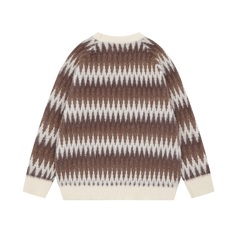 Contrast color panel sweater