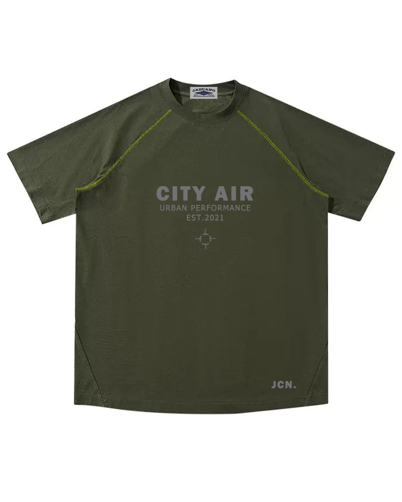 Cool and lightweight color-blocked short-sleeved shirt