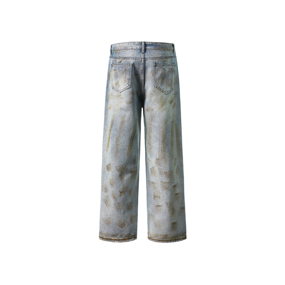 休閑直筒牛仔褲