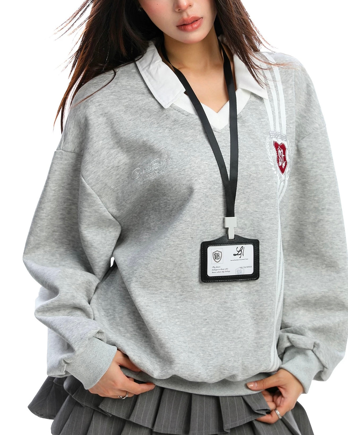 假兩件學院風衛衣