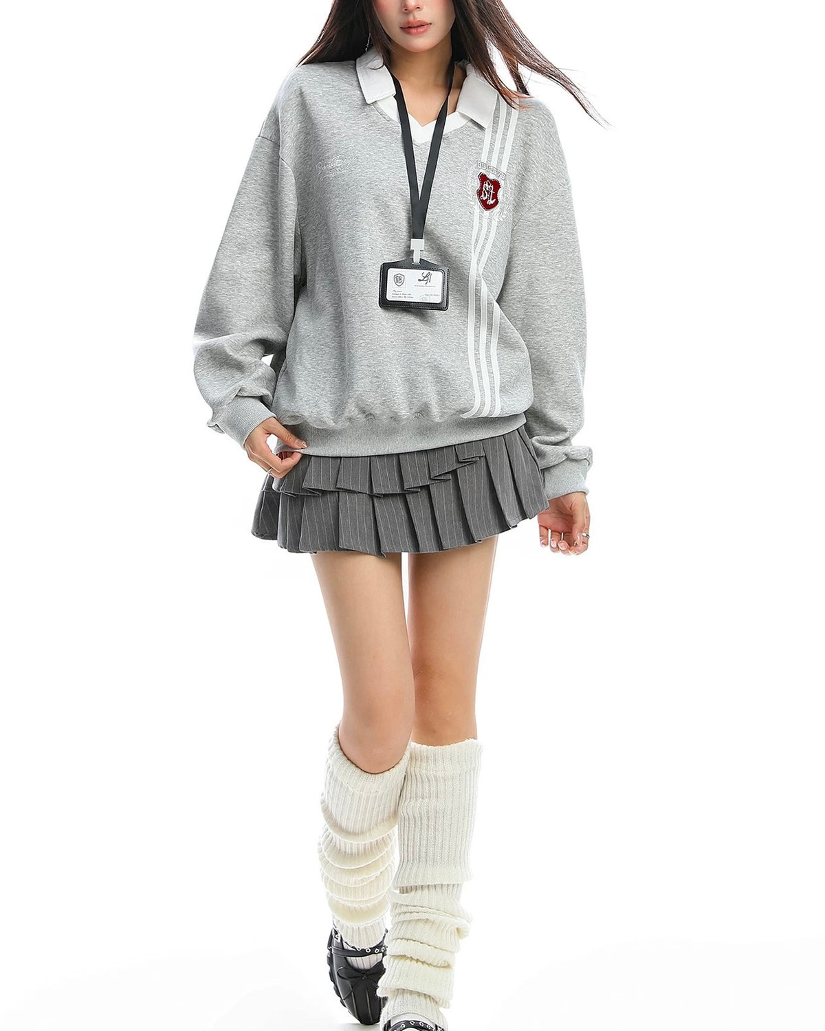 假兩件學院風衛衣