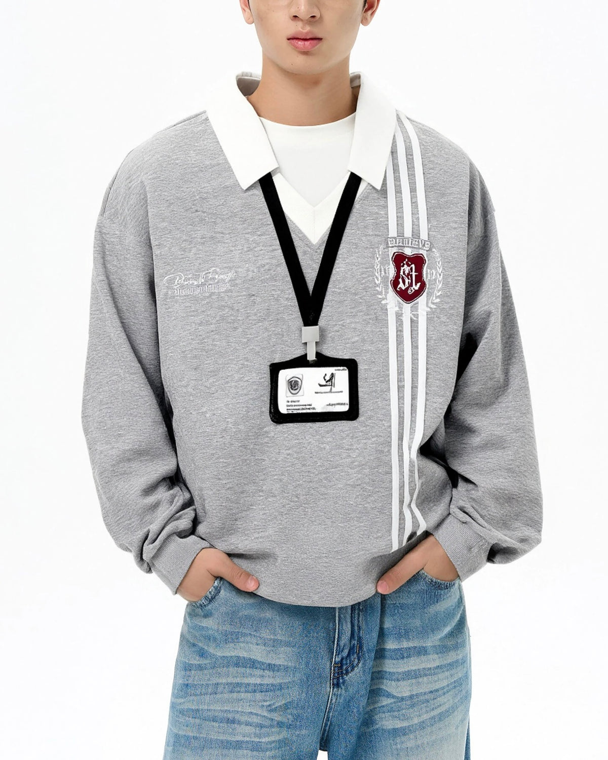 假兩件學院風衛衣