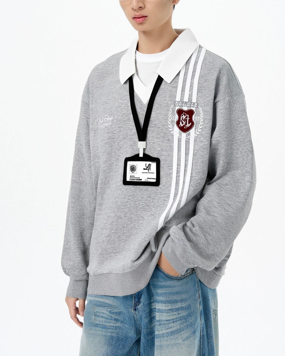 假兩件學院風衛衣