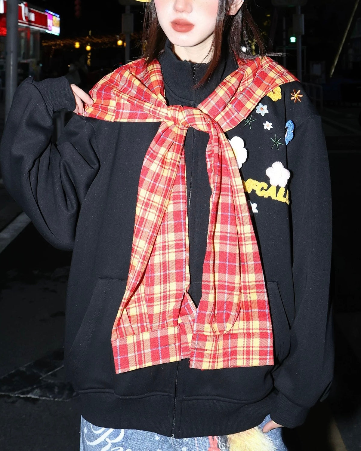 floral pattern sweatshirt