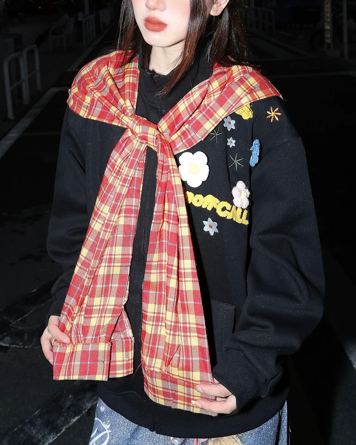 floral pattern sweatshirt