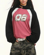 撞色拼接套頭衛衣