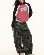 撞色拼接套頭衛衣